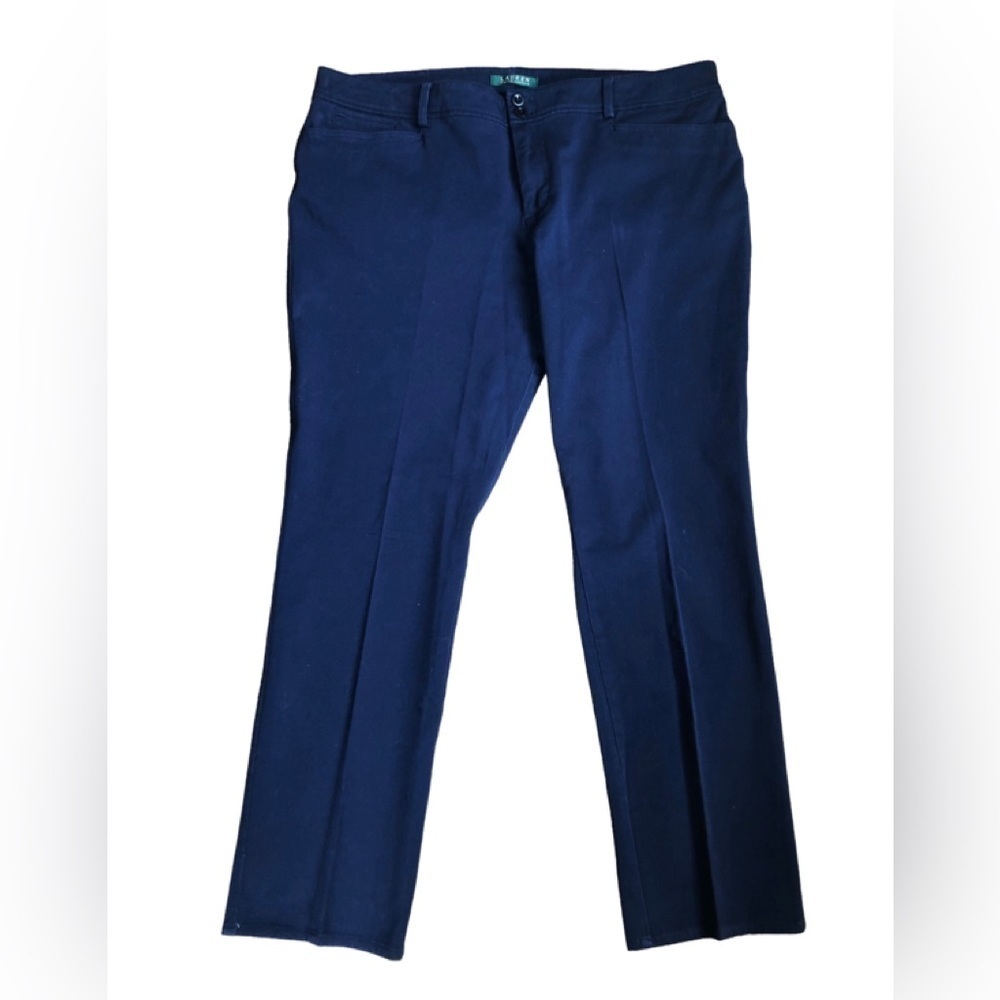 Lauren Ralph Lauren Casual Ankle Pants 16X28 Navy Stretch Twill Straight